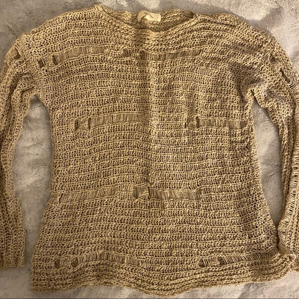 Tan Open Knit Sweater